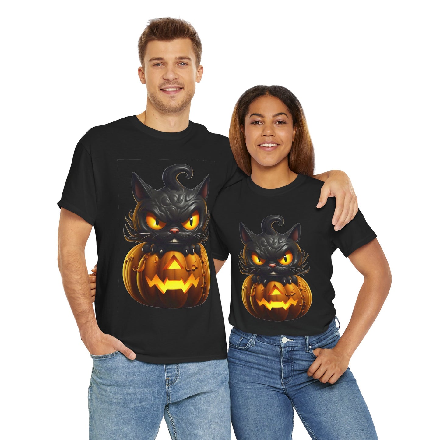 Halloween Kitty. Heavy Cotton T-Shirt