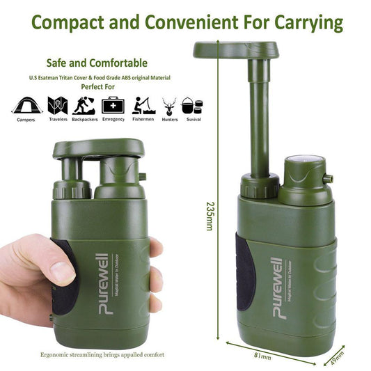 Water Purifier for Emergency Camping Wilderness Survival