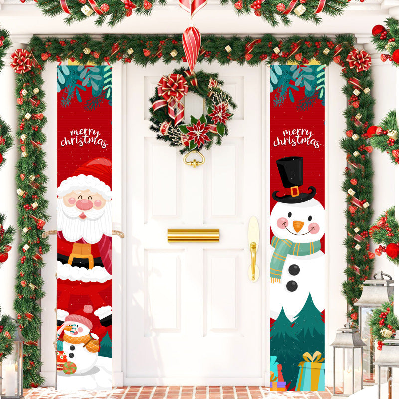 Christmas Couplet Curtain Flag