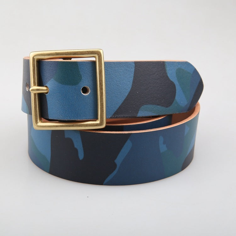 Camouflage Vegetable Tanned Leather Belt