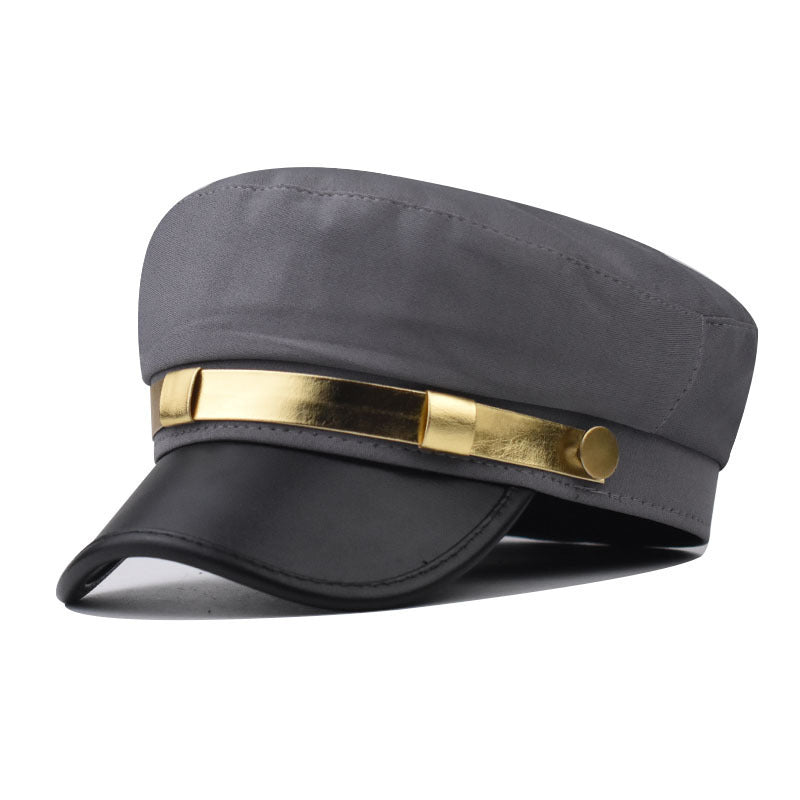 PU Leather Flat-top Cap