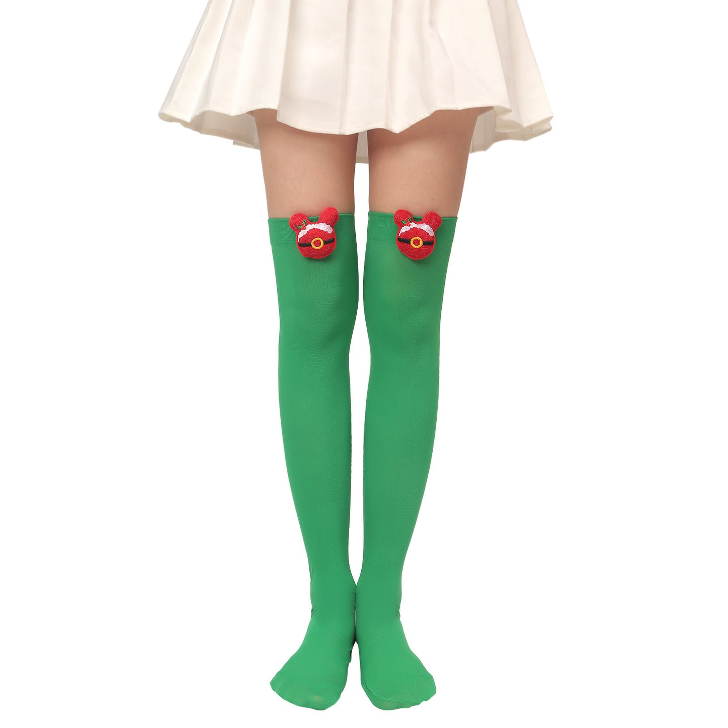 Christmas Plush Doll Knee Socks Bow Stockings