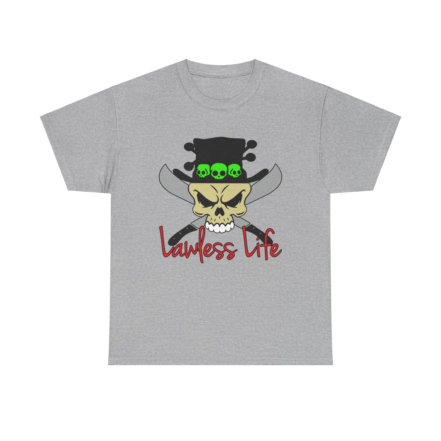 Lawless Life VooDoo Skull. Heavy Cotton T-Shirt