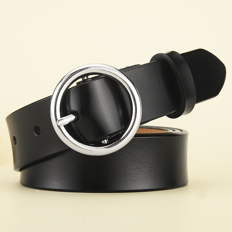 Leather Round Buckle Belt