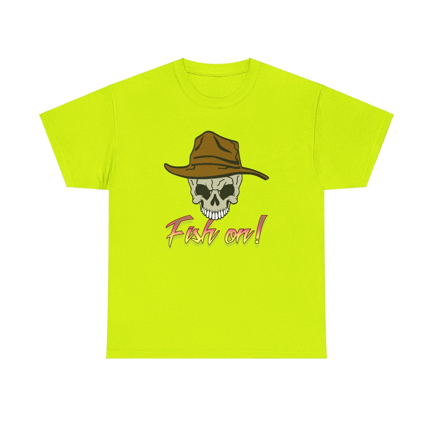 Fish on Skull. Heavy Cotton T-Shirt