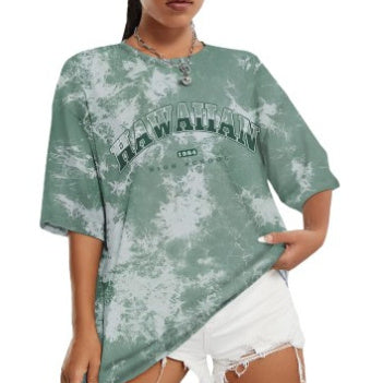 3D Digital Printing Casual Fashion Trends Garden Collar Short Sleeve Top