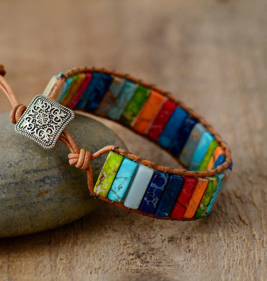 Colorful Emperor Stone Rectangular Bracelet