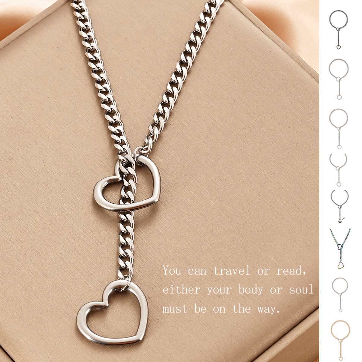 Stainless Steel Slip Chain Choker Necklace