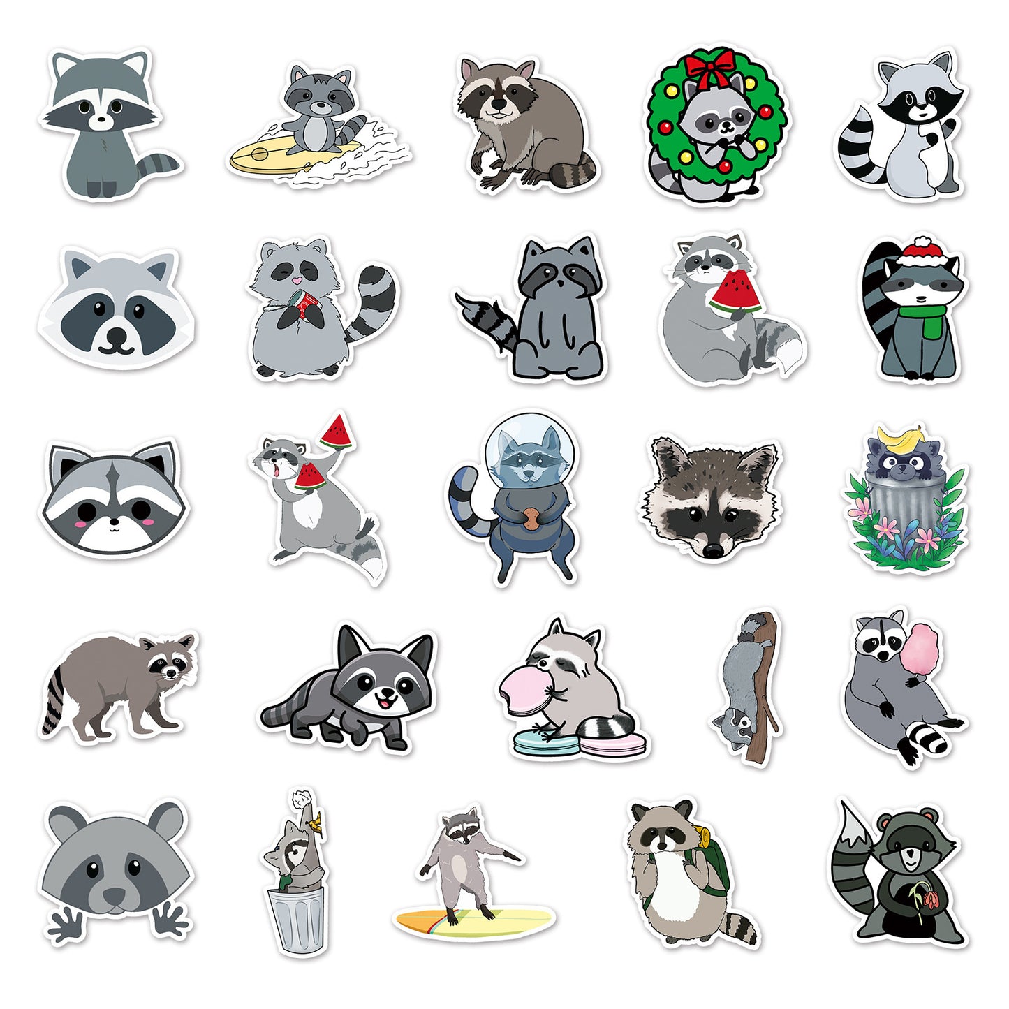 Raccoon Waterproof Stickers