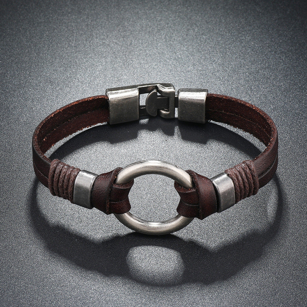 Men's Simple Multi-layer Braided Leather Bracelet