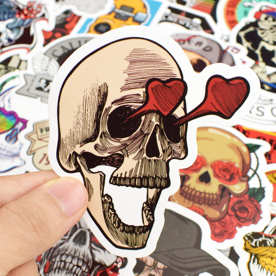 Skull head stickers