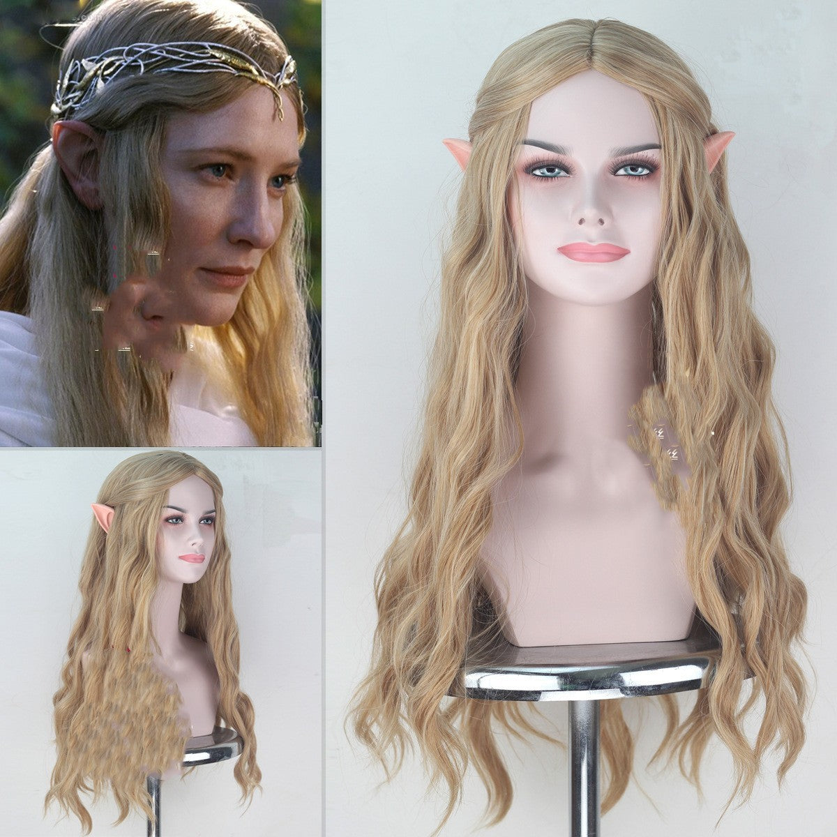 Elf Queen Kellantril with Ears Cosplay Anime Wigs