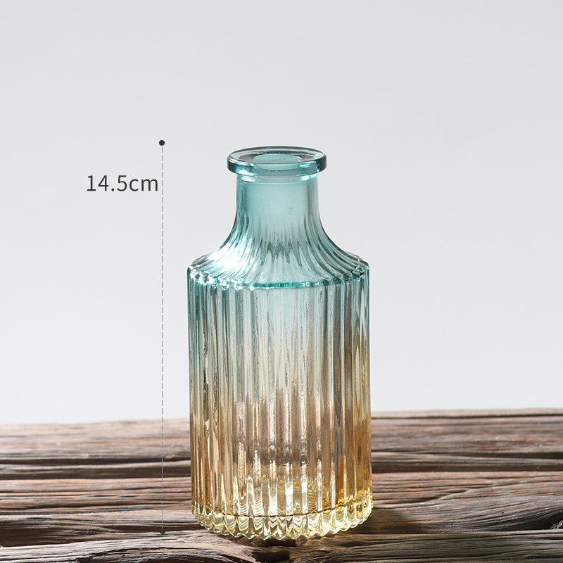 Embossed glass transparent vase