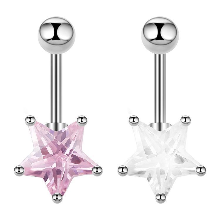 Stainless Steel Zircon Navel Jewelry