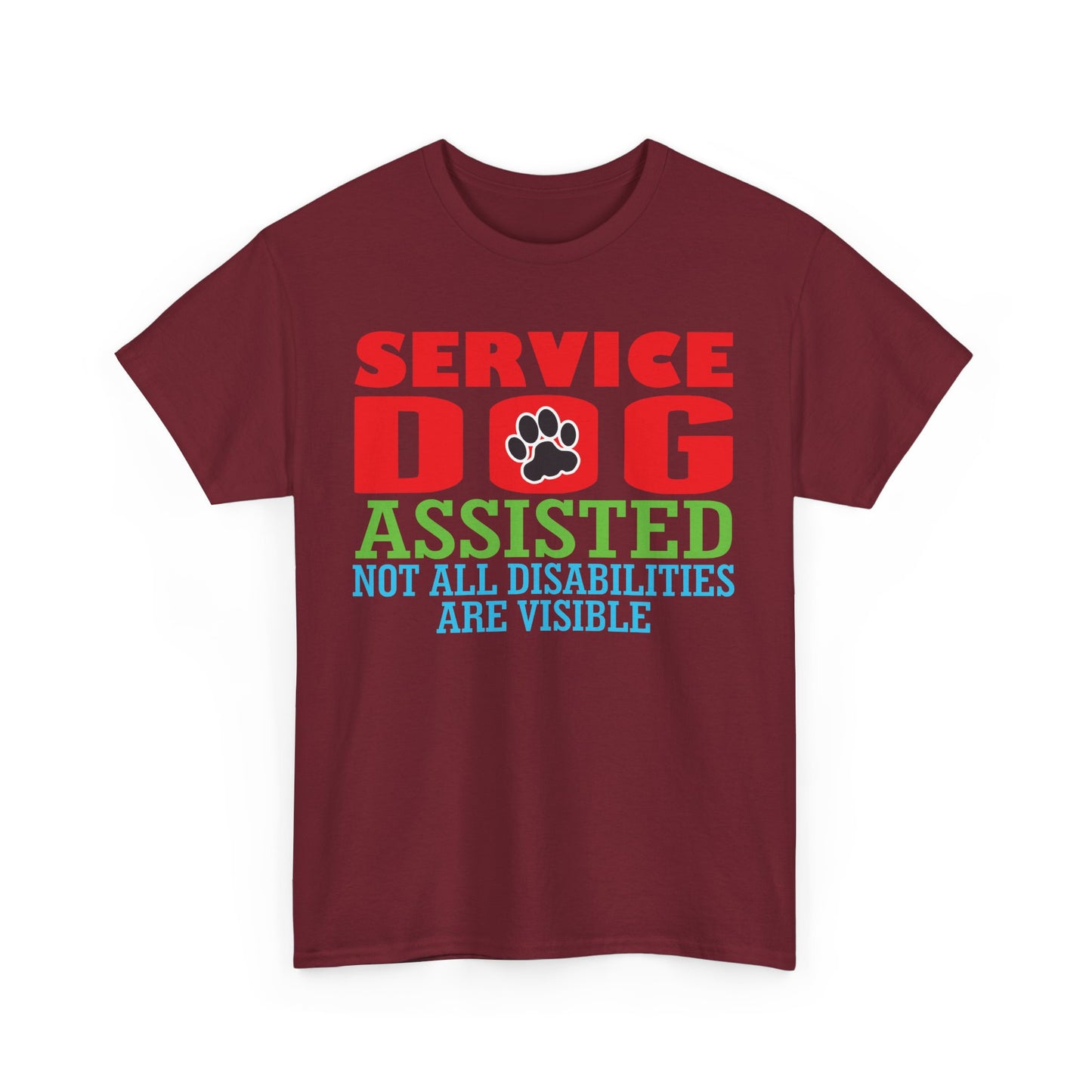 Service Dog Assisted. Heavy Cotton T-Shirt