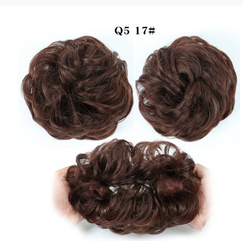 Popular hair bun fluffy natural drawstring fiber hair