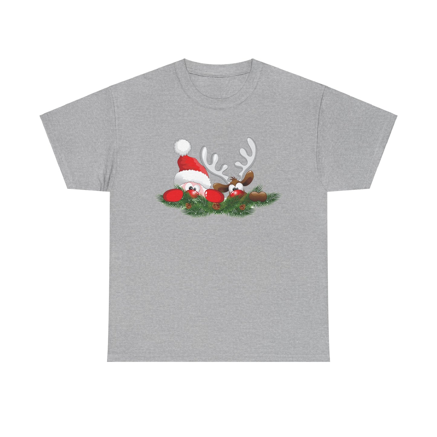 Peeking Santa. Heavy Cotton T-Shirt