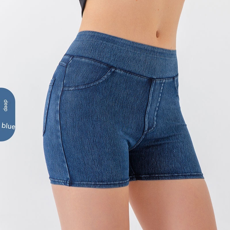 Hip Lifting Yoga Denim Shorts For Women