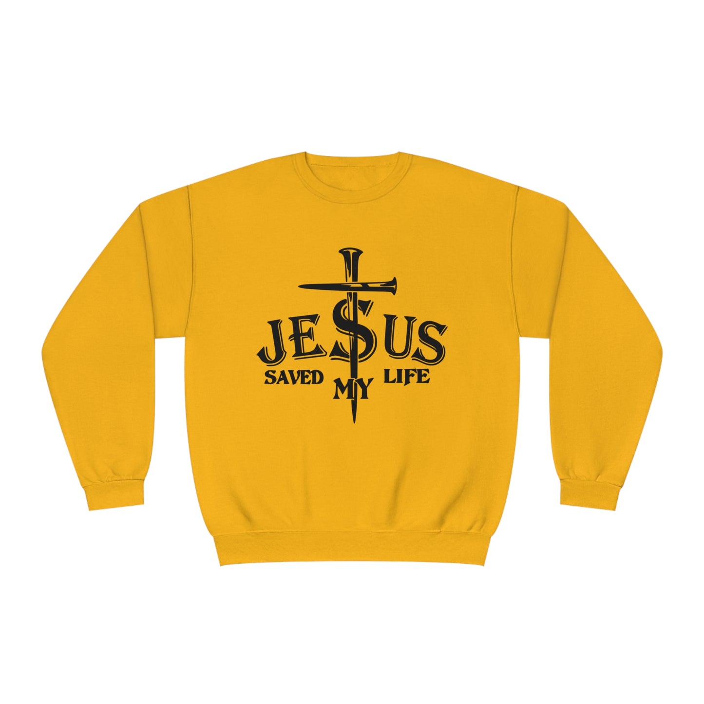 Jesus Saved My Life, Unisex NuBlend® Crewneck Sweatshirt