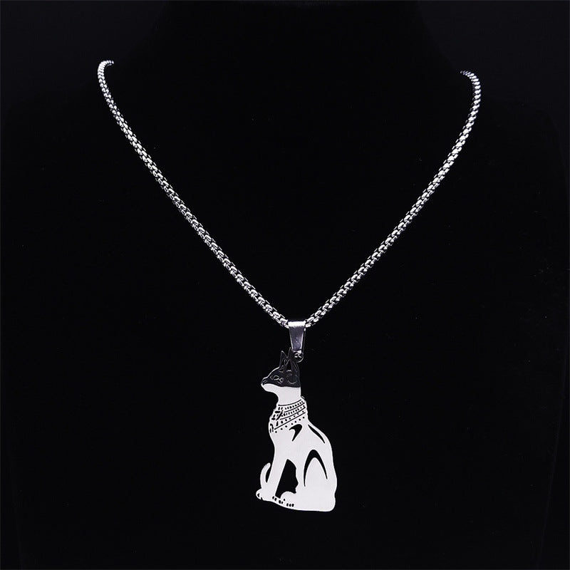 Stainless Steel Cat Necklace