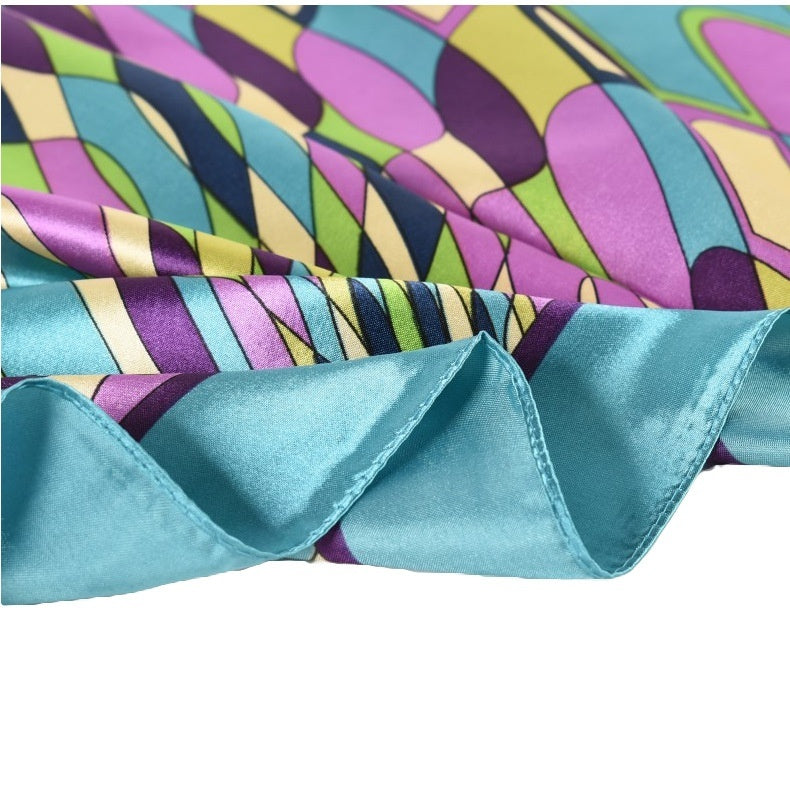 Geometric Silk Large Headscarf