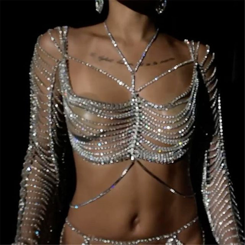 Multilayer Rhinestone Body Chain