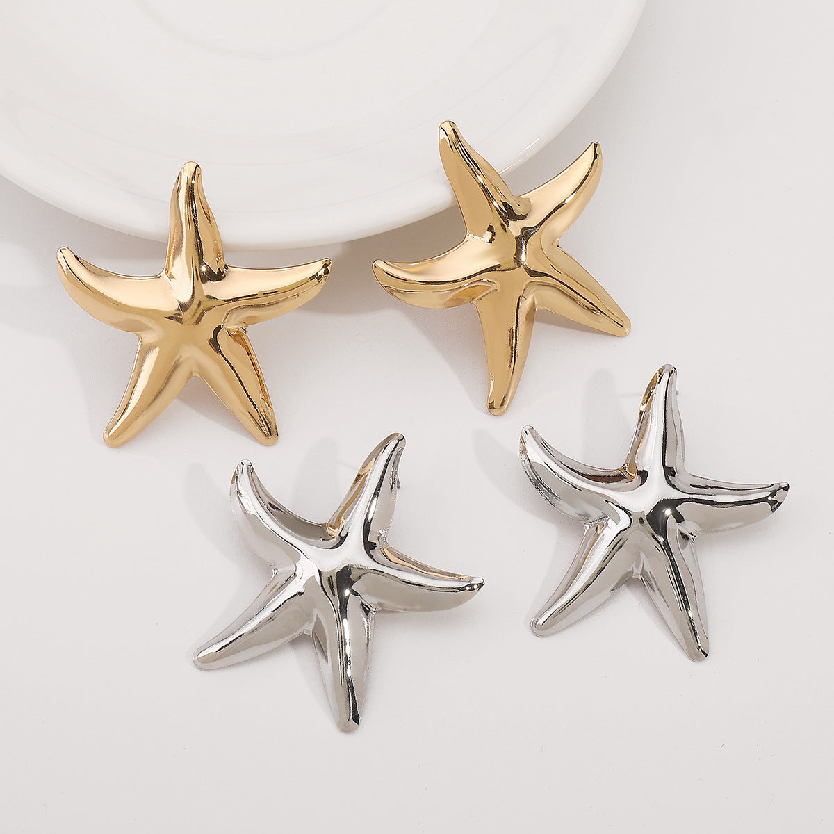 Metal Starfish Earrings