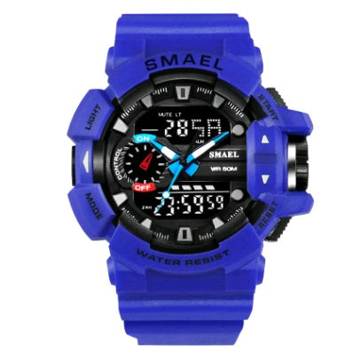 Waterproof double display multi-function LED watch