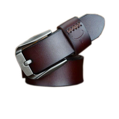 Leather pin buckle belt