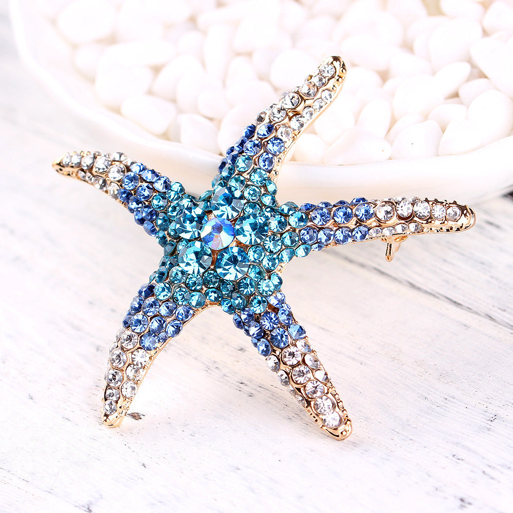 Diamond Starfish Brooch