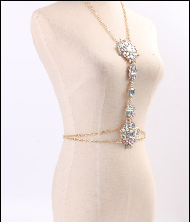 Diamond Flower Necklace Body Chain