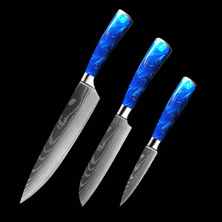 Chef's Blue Resin Handle Knife