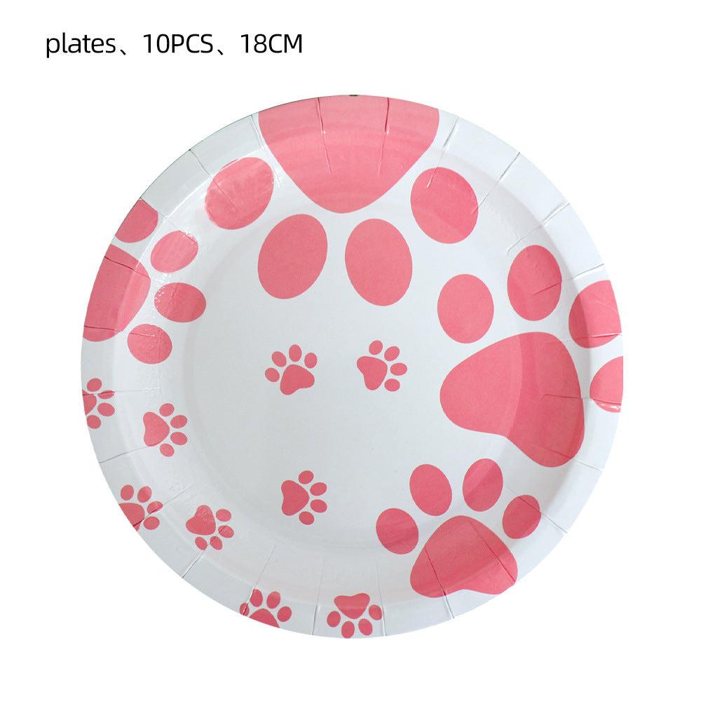 Dog Paw Party Tableware Set