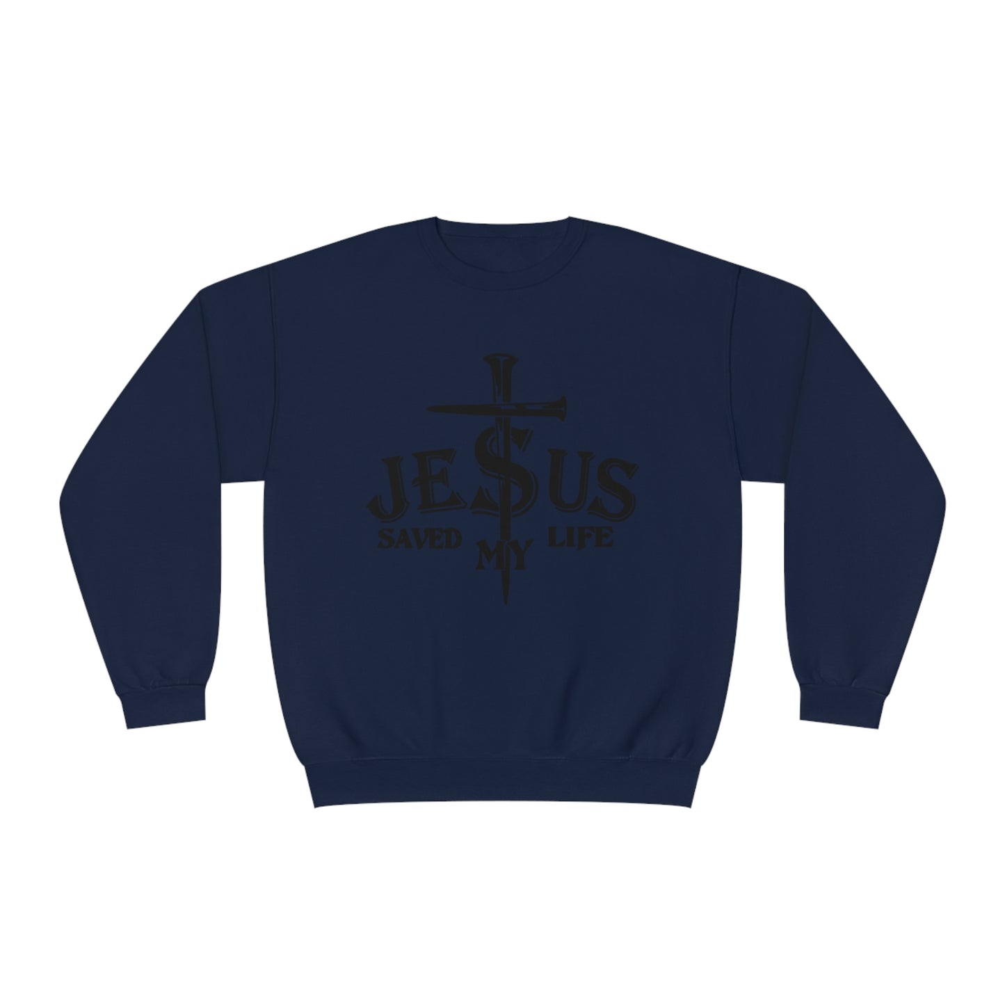 Jesus Saved My Life, Unisex NuBlend® Crewneck Sweatshirt