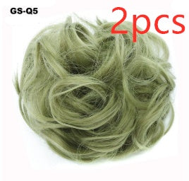 Popular hair bun fluffy natural drawstring fiber hair