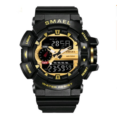 Waterproof double display multi-function LED watch