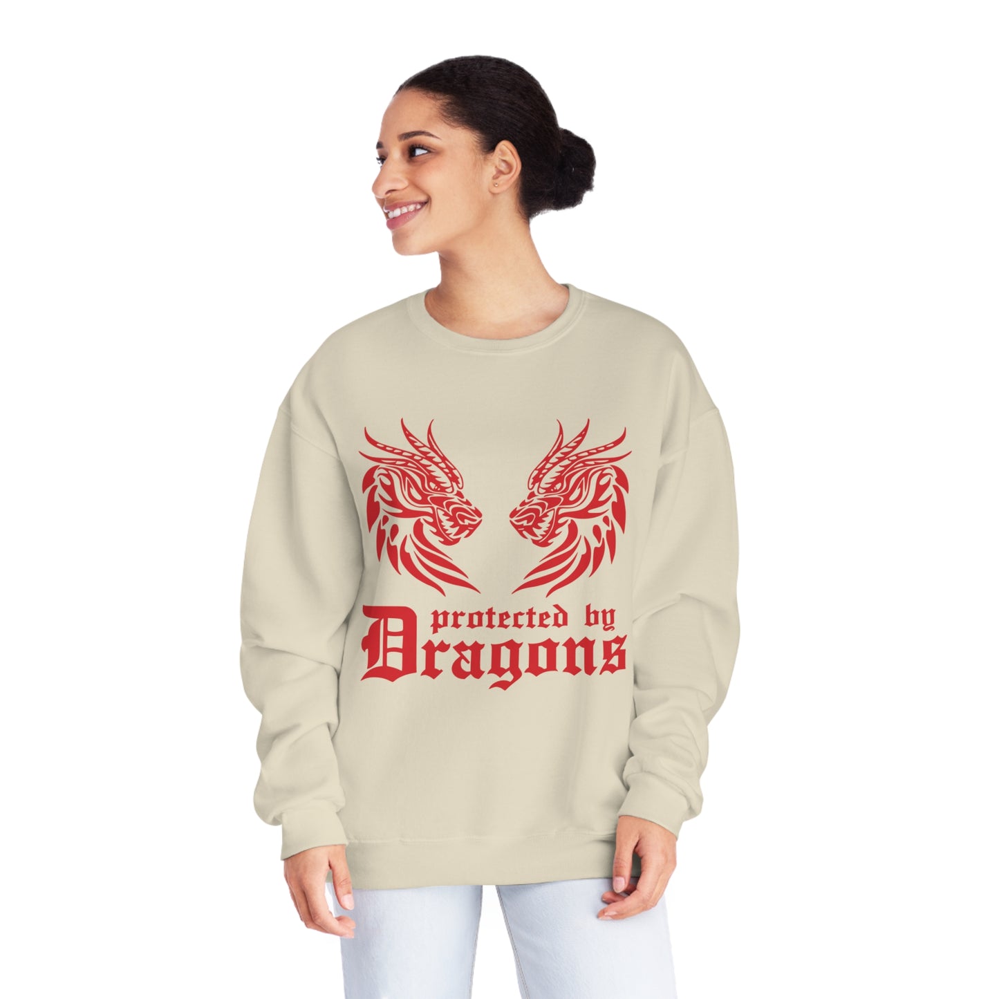 Protected by Dragons, Unisex NuBlend® Crewneck Sweatshirt