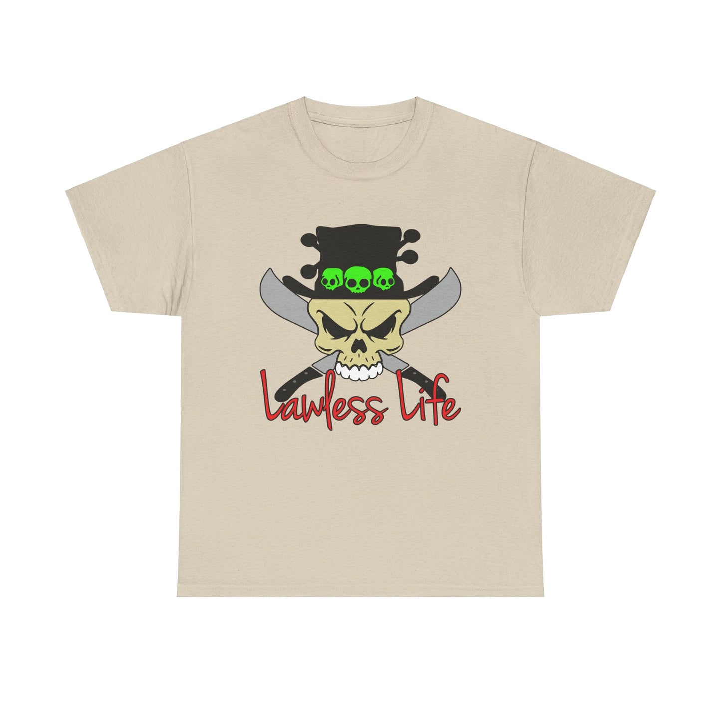 Lawless Life VooDoo Skull. Heavy Cotton T-Shirt