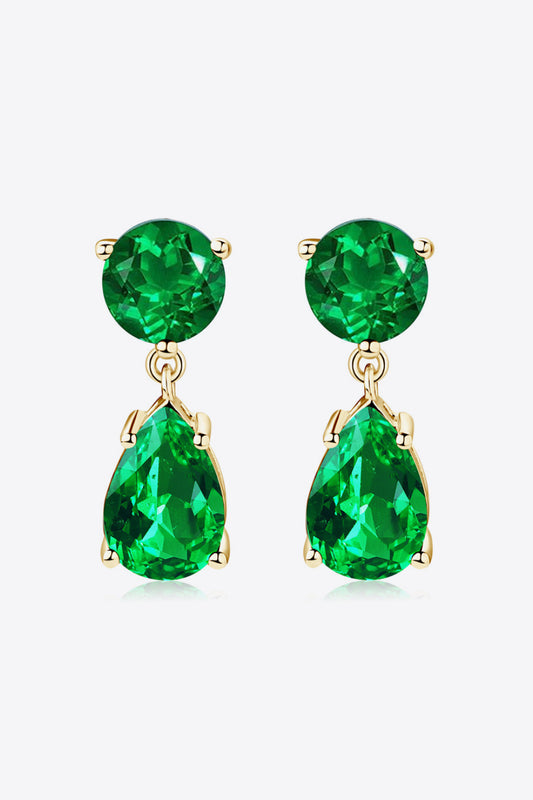 Lab-Grown Emerald Drop Earrings