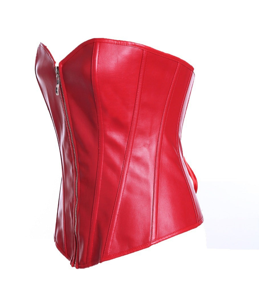 Court Zip-up Bodice Leather Style