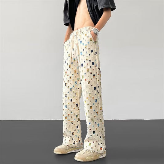 Plaid Ripped Design Pants