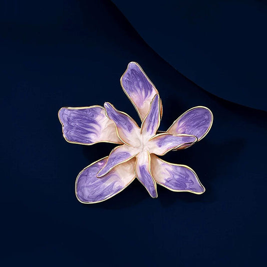 Elegant Purple Flower Brooch