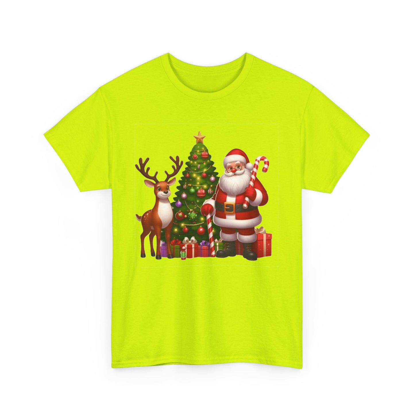 Santa Christmas Tree. Heavy Cotton T-Shirt