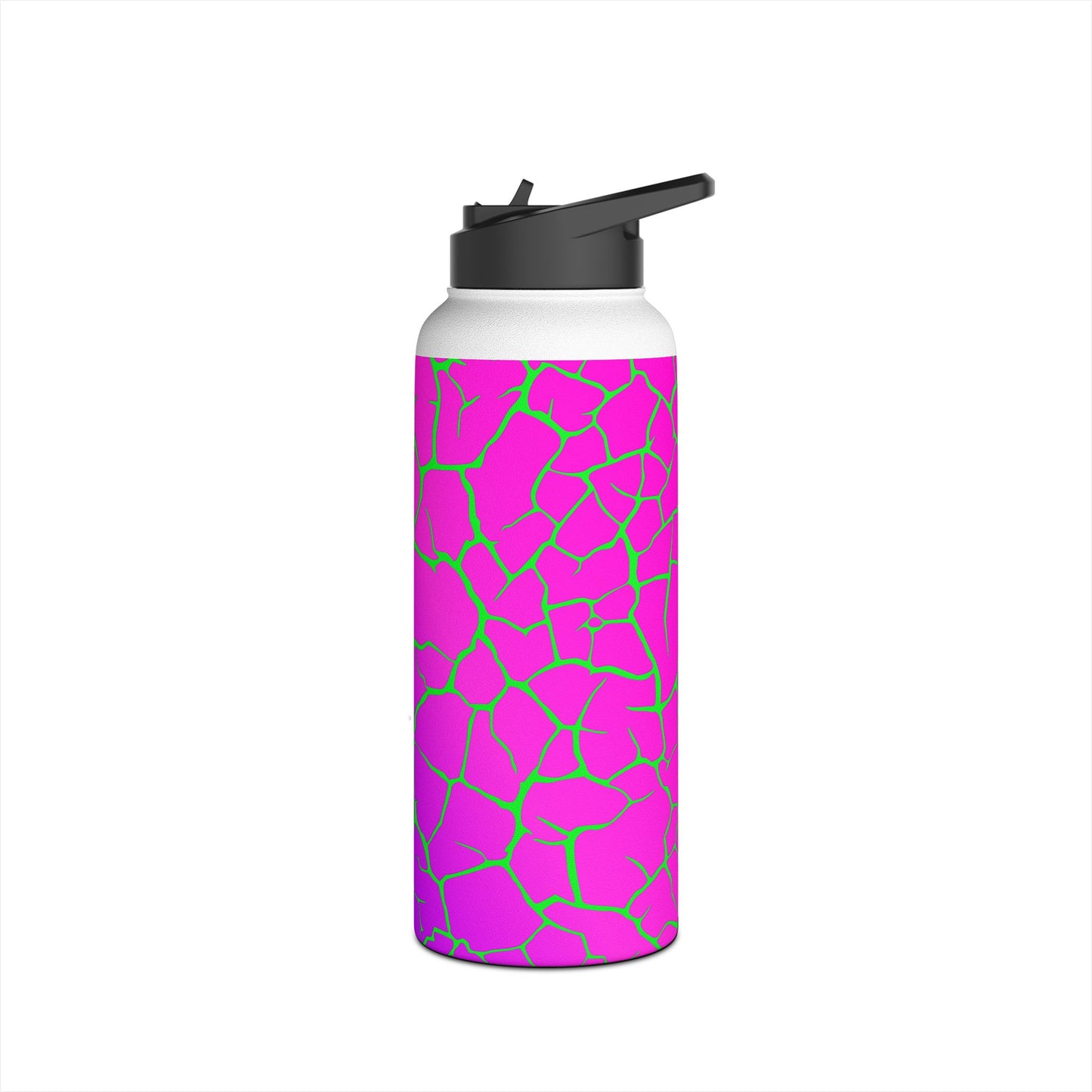 Pink Crackle. Stainless Steel Water Bottle