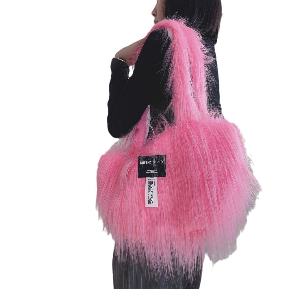 Furry Long Hair Large Capacity Shoulder Bag