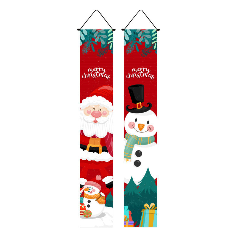 Christmas Couplet Curtain Flag