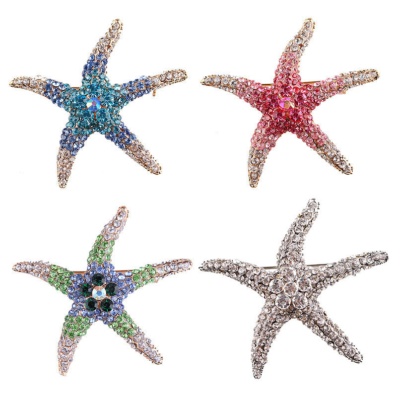 Diamond Starfish Brooch