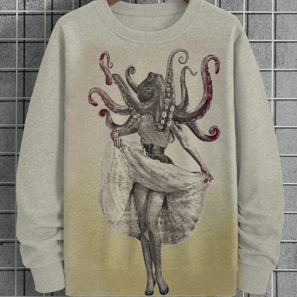 Ocean Creature 3D Digital Printed Round Neck Sweater