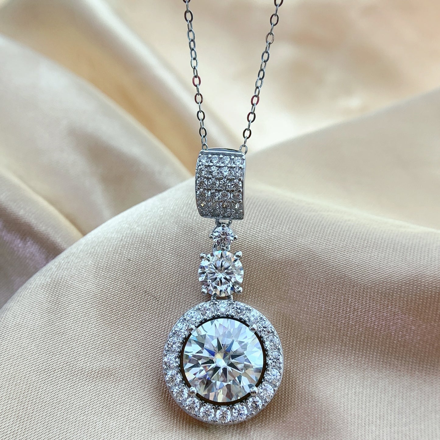 Sterling Silver S925 Moissanite Necklace