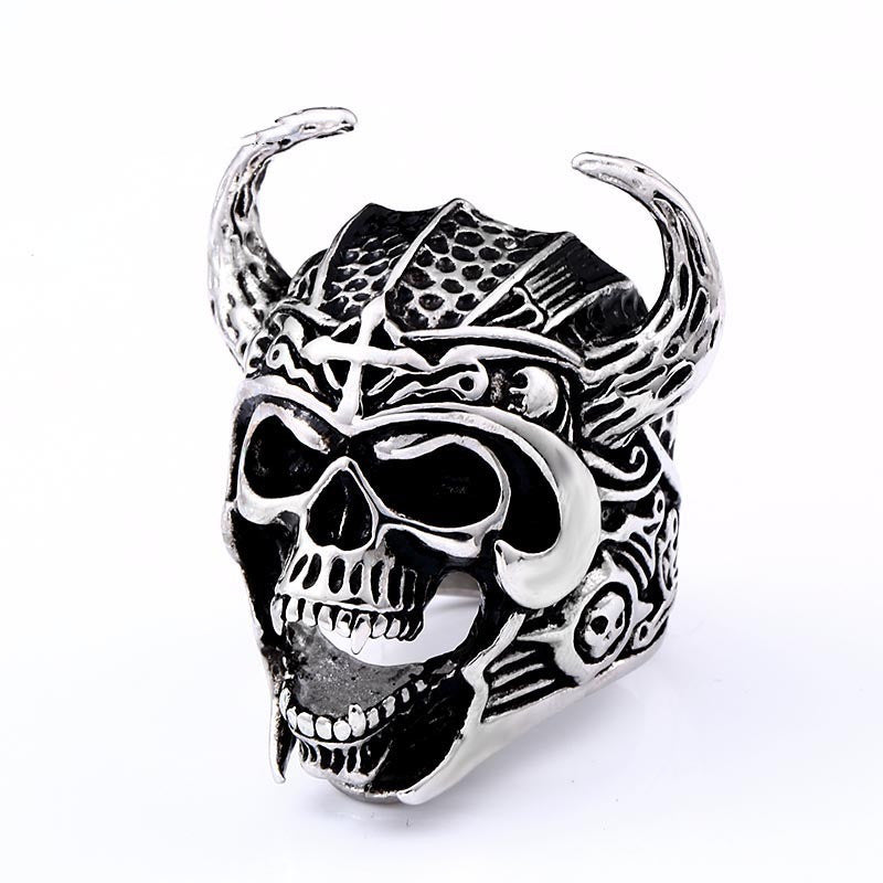 Stainless Steel Skull Warrior Ring